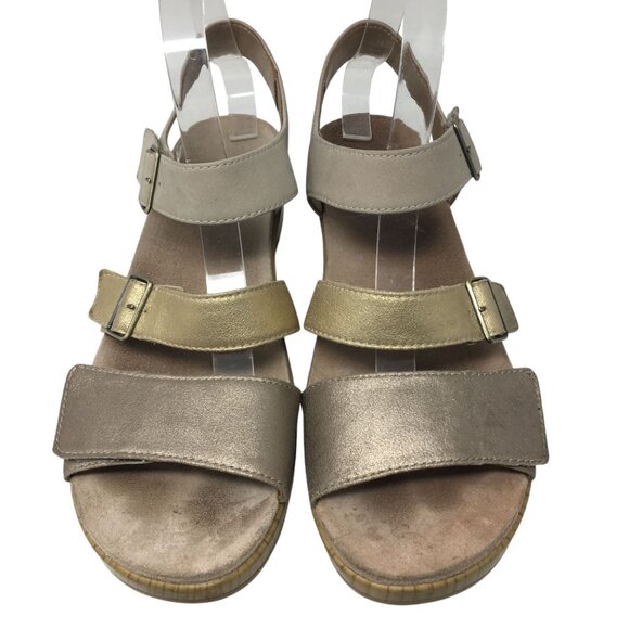 Dansko Malena Metallic Multi Leather Strappy Wedge Sandals Size 40 US 10-10.5 - Picture 3 of 14